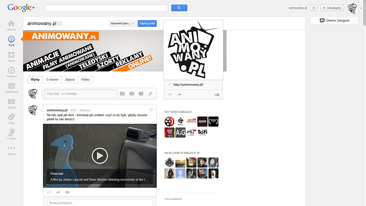 animowany.pl - 1 logo - speed branding - social media G+