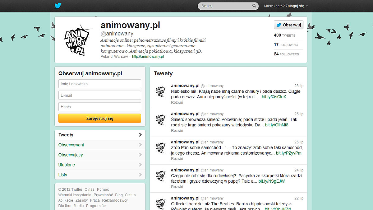animowany.pl - 1 logo - speed branding - social media twitter