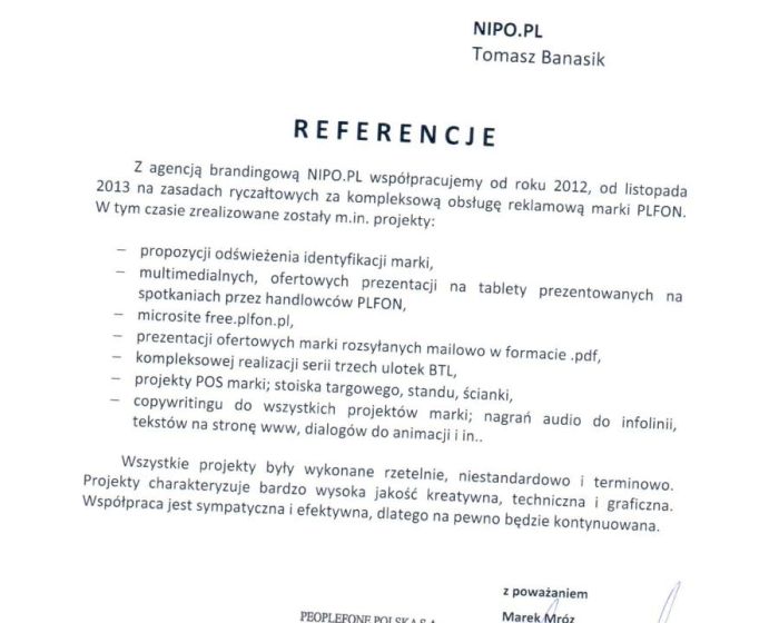 Referencje PLFON