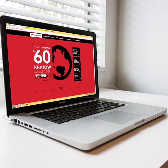 PLFON rebranding - strona www - wizualizacja laptop